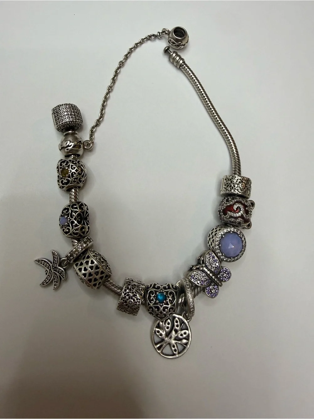 Authentic Pandora Sterling Silver Bracelet with Charm